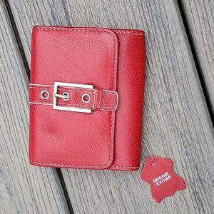 Two Genuine Red Leather Wallet